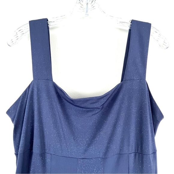 R & M Richards Sleeveless Square Neckline Dress Sparkly Stretchy Women’s Size 16 - Picture 3 of 13